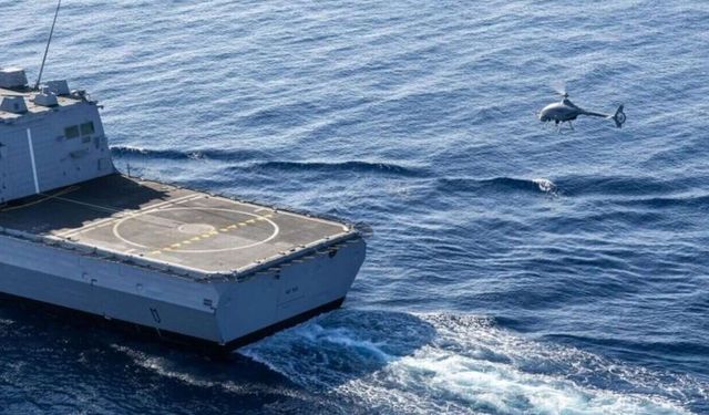Naval unmanned aerial system tested at sea from a French Navy frigate