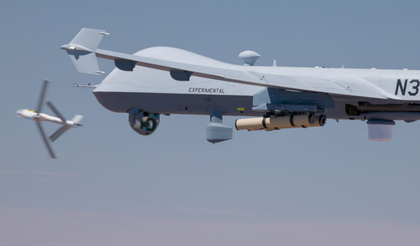 GA-ASI and AV test air launch of switchblade 600 from MQ-9A drone