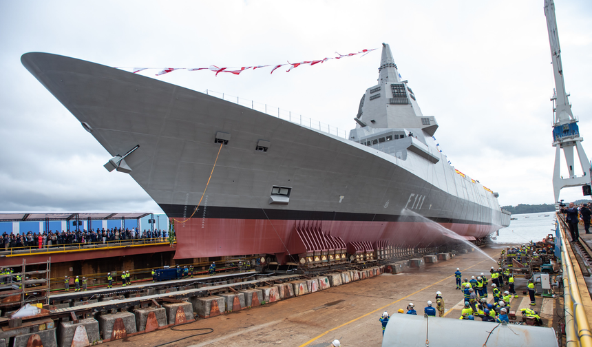 Navantia launches F-111 Bonifaz, first of Spain’s new F-110 frigates